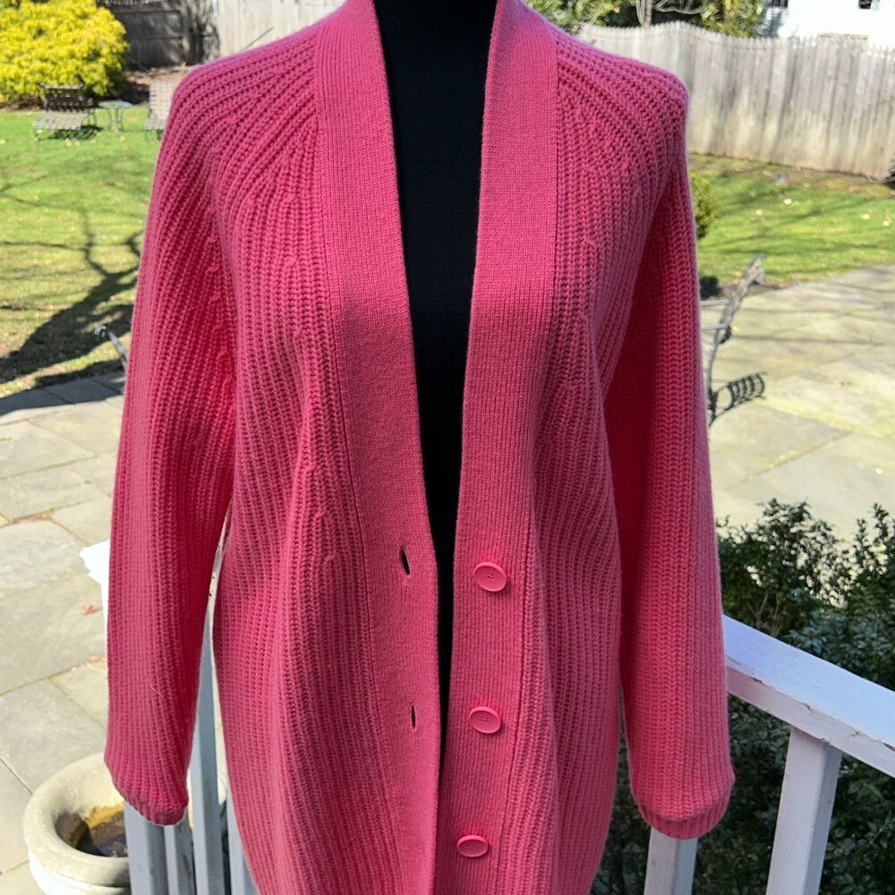 Brochu Walker Cashmere Blend Cardigan Pink, Long, Ladies Medium